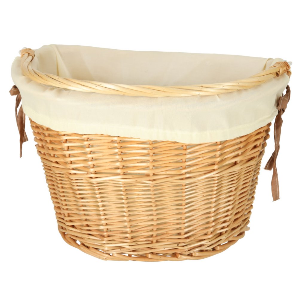 Front Wicker Bicycle Basket RALLEX with Click Mount, white (3)
