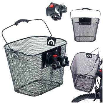 Front bicycle basket RALLEX, metal, click mount, black
