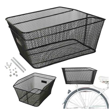 RALLEX metal bike rear rack basket, 25 kg, black