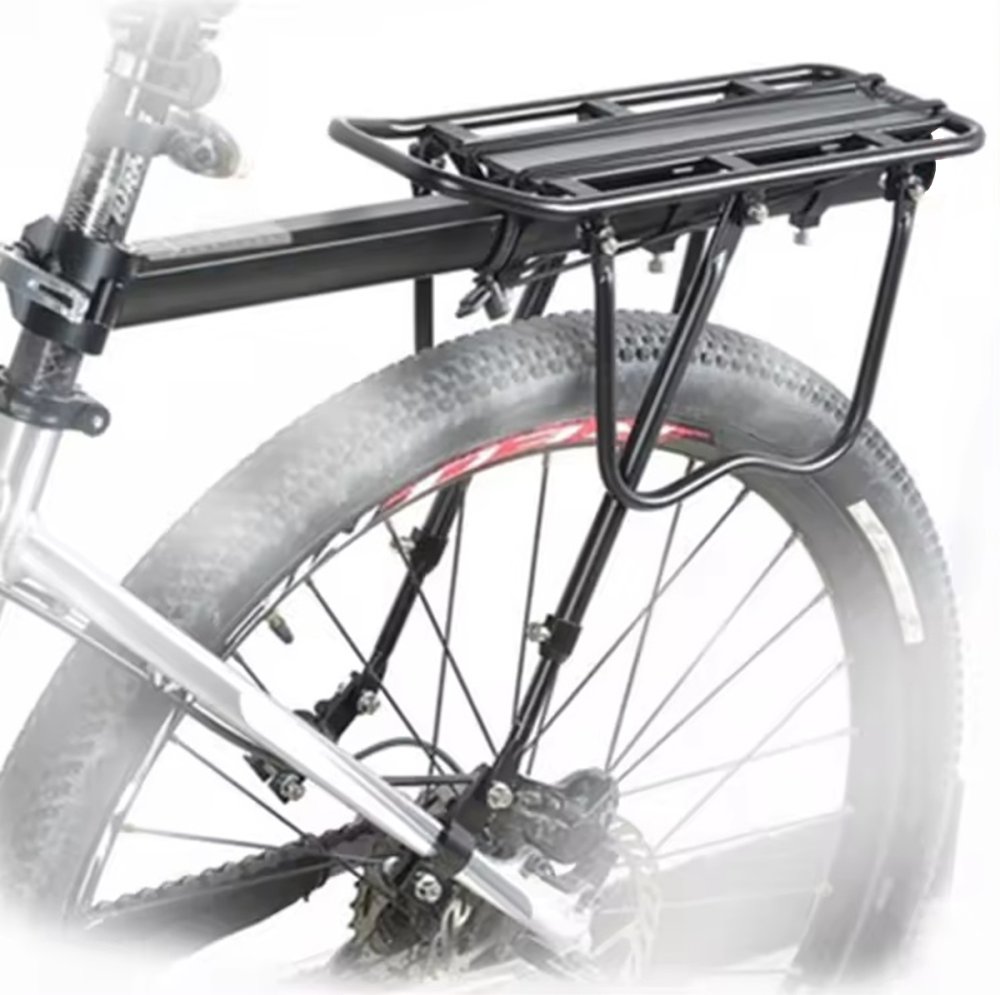 Universal rear bicycle rack, aluminum, black (1)