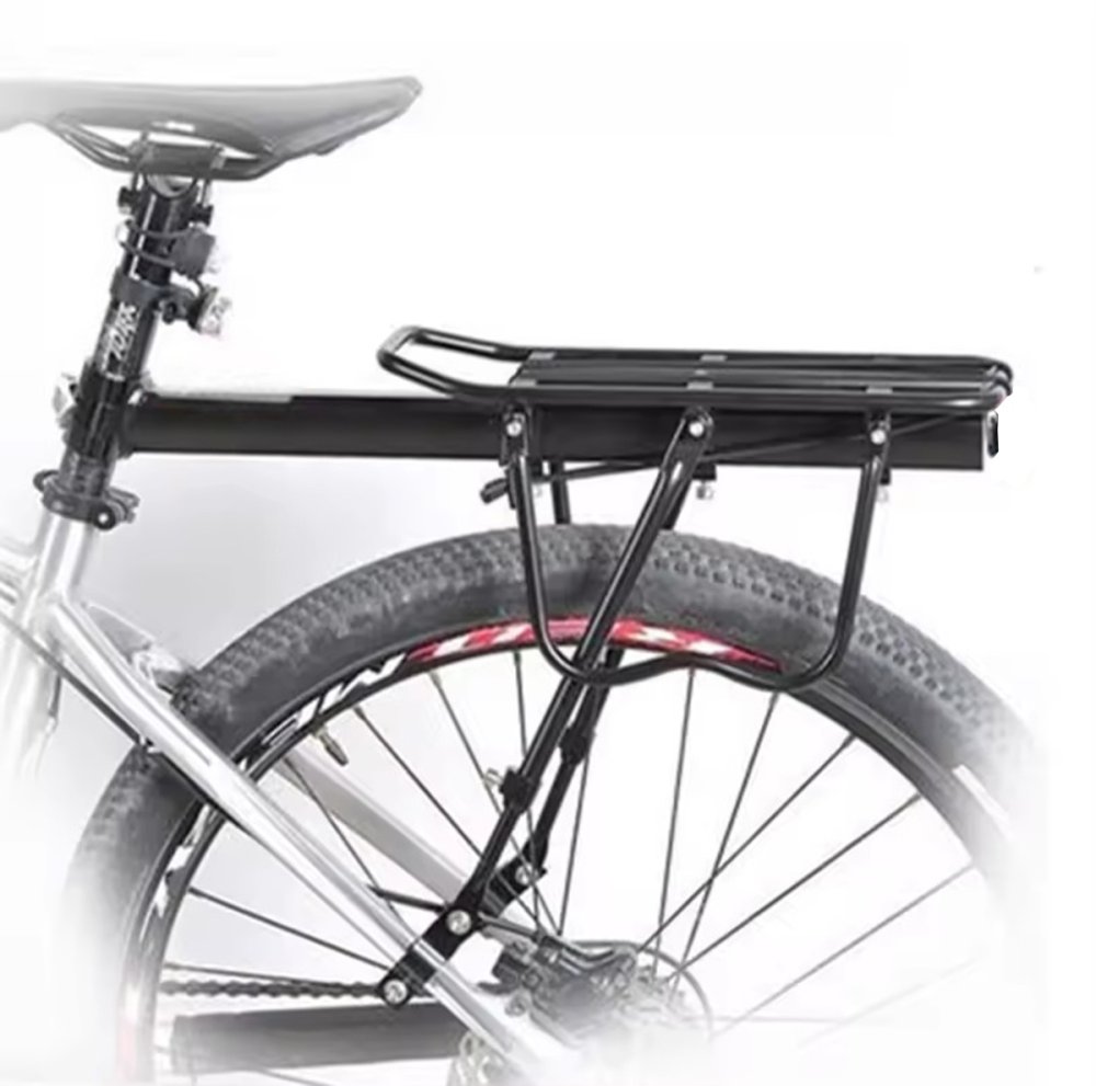 Universal rear bicycle rack, aluminum, black (0)