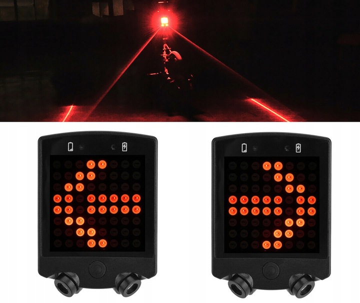 Wireless Bike Turn Signals & Rear Light with Laser Lane Projector (2)