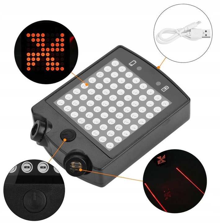 Wireless Bike Turn Signals & Rear Light with Laser Lane Projector (10)