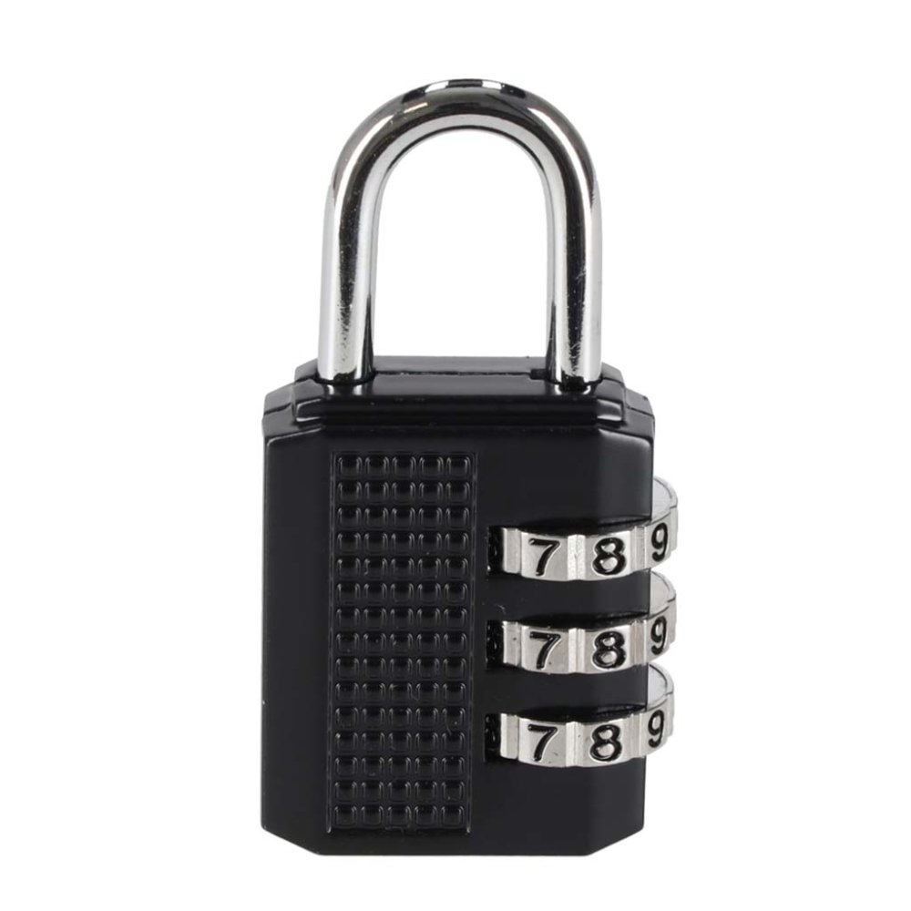 3-Digit Combination Luggage Lock for Suitcases, Black (3)