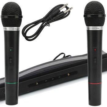 Karaoke Set 2x Wireless Microphones + Station