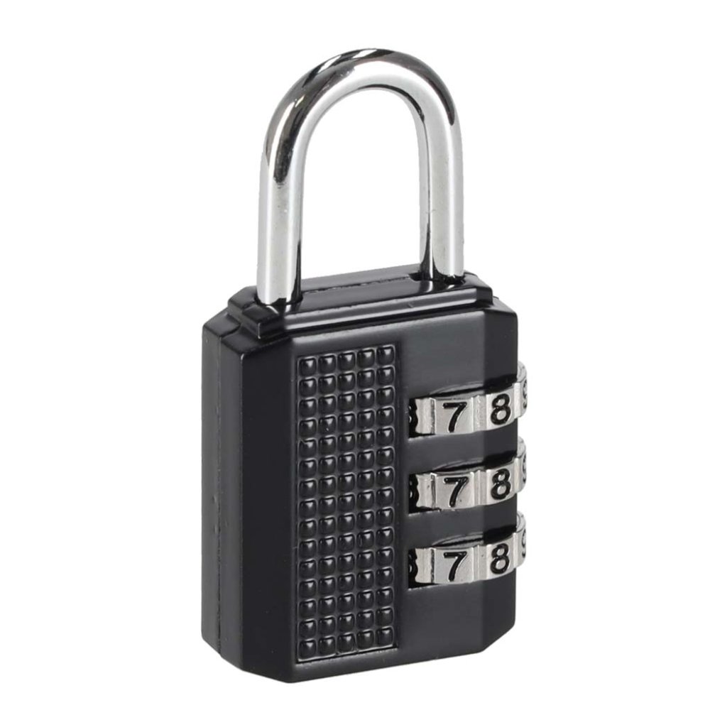 3-Digit Combination Luggage Lock for Suitcases, Black (0)