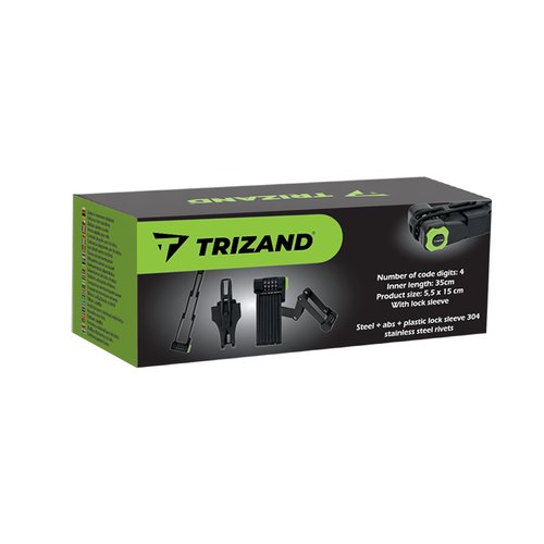 Folding bike lock with code TRIZAND 25733, black (0)