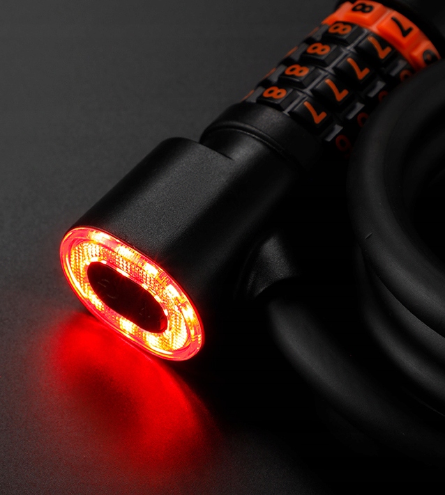 Combination Bike Lock Cable with LED Safety Light 1.1 m (5)
