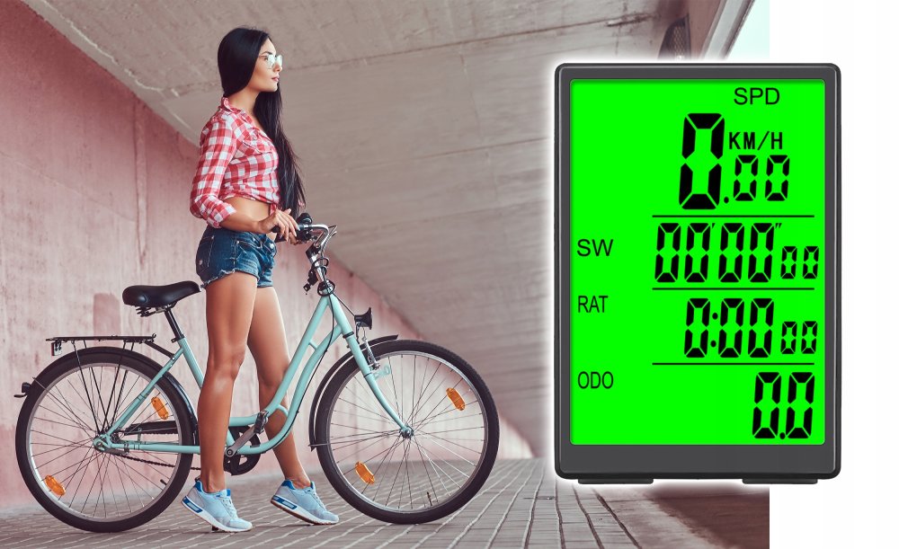 Wireless Bike Computer, Speedometer with Backlight LCD PRO (9)