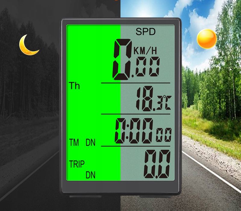 Wireless Bike Computer, Speedometer with Backlight LCD PRO (5)