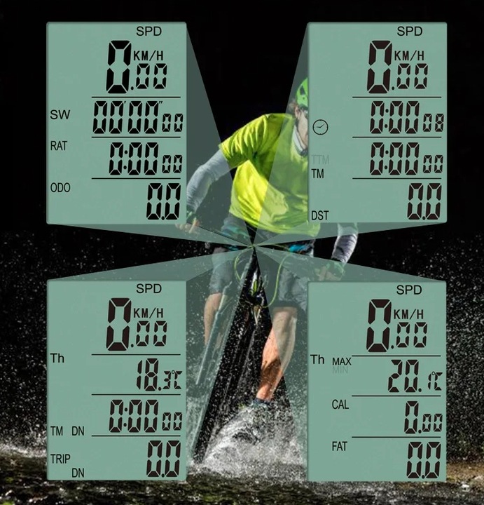 Wireless Bike Computer, Speedometer with Backlight LCD PRO (8)