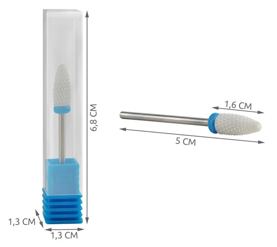 Ceramic Cone Bit F6447 Ø6.0 mm, White (Medium), for Nail Drill (0)