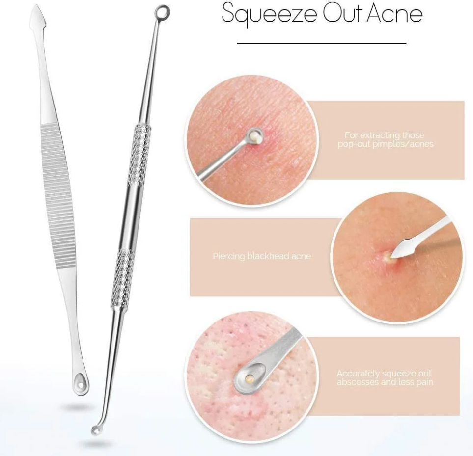 Tools Spoon UNO Vidal Loop for Cleaning the Face, Removing Blackheads and Comedones, 7 pcs. + Case (3)