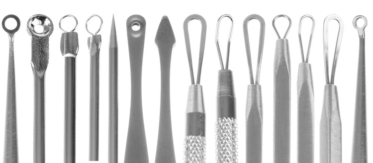 Tools Spoon UNO Vidal Loop for Cleaning the Face, Removing Blackheads and Comedones, 7 pcs. + Case (6)