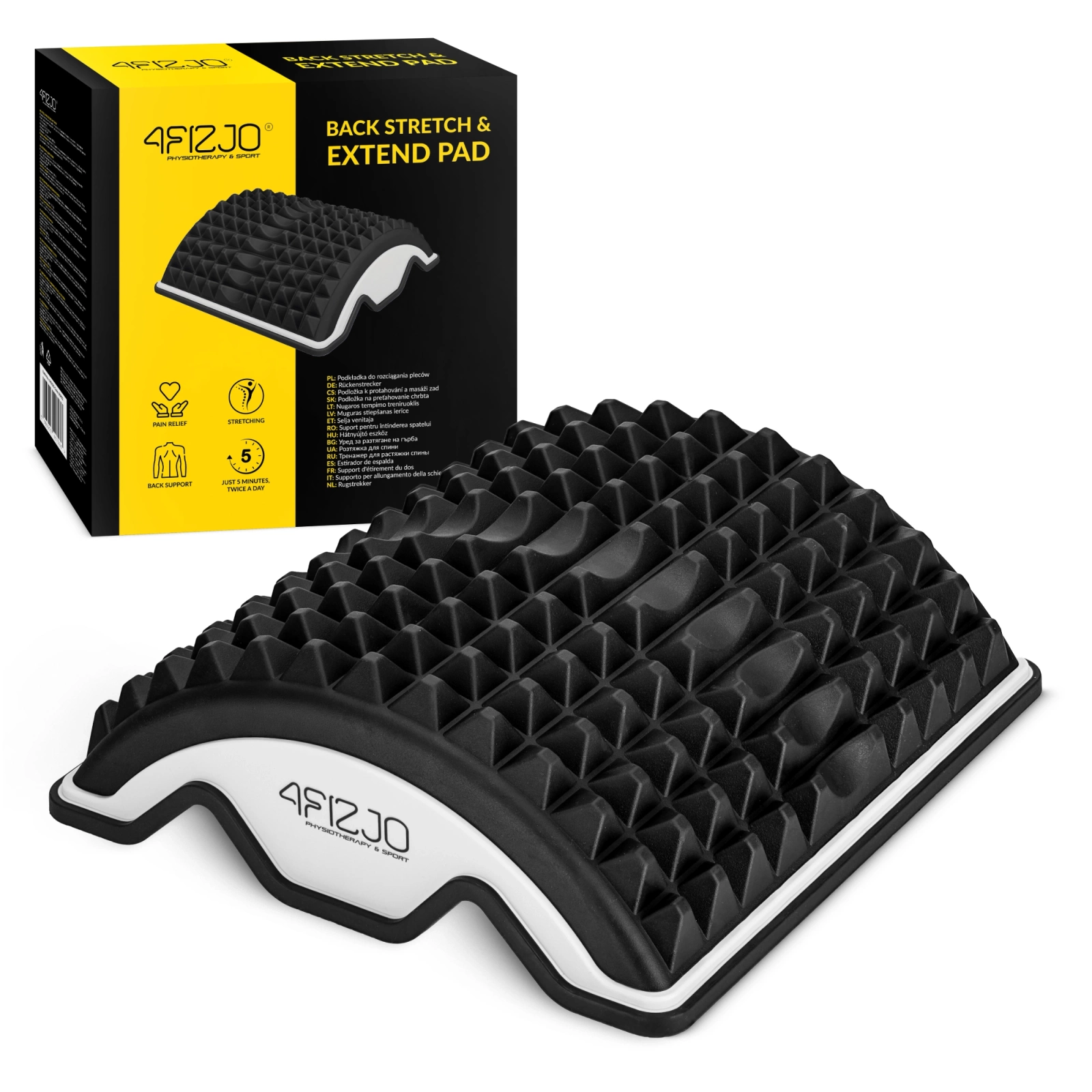 Back Stretcher and Posture Corrector 4FIZJO, black-grey