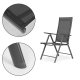 Set of 4 Folding Garden Chairs with Adjustable Backrest MultiGarden, Grey
