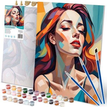 Massido Woman's Portrait Paint by Numbers Kit 40x50 cm - DIY Art Set