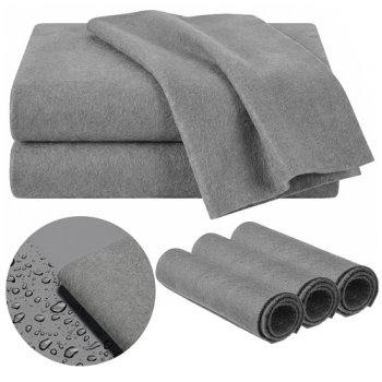 Streak-Free Microfiber Cleaning Cloths for Windows & Glass 3 Pack 12x16" Ruhhy 27207, Grey