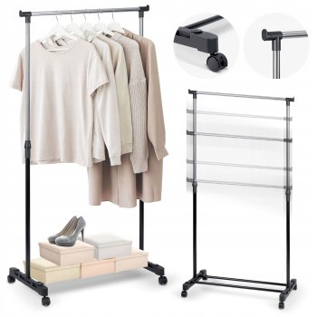 Massido 686000 standing clothes rack, black-silver