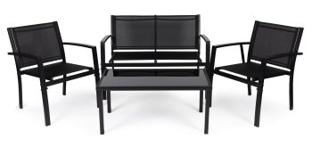 Garden Furniture Set with Glass Table Bench and Chairs MultiGarden