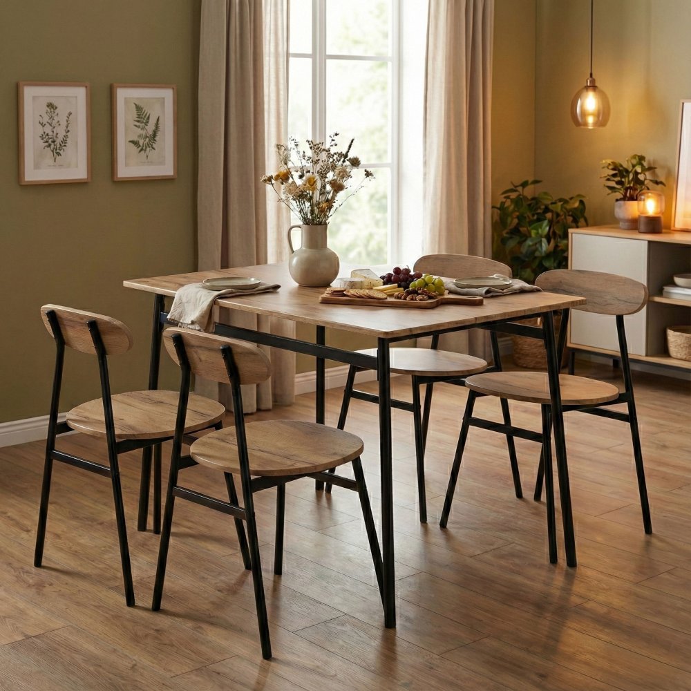 Dining Table Set for 4 OSLO Kitchen Table and Chairs by ModernHome (0)