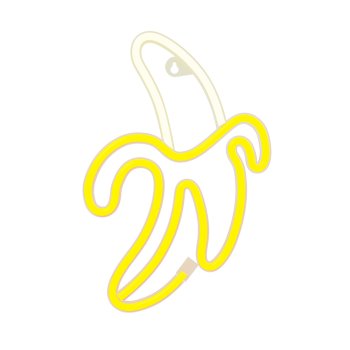 Banana LED Neon Sign Wall Light USB & Battery Powered Forever Light FLNE10, White Yellow