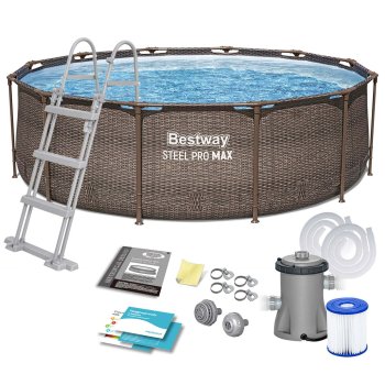 Bestway 56709 Frame Pool Set 366 x 100 cm with Filter Pump and Ladder