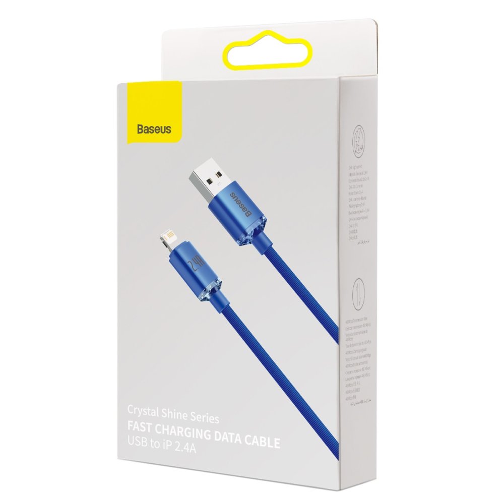Baseus Crystal Shine USB to Lightning Cable 2.4A 1.2m Blue (3)