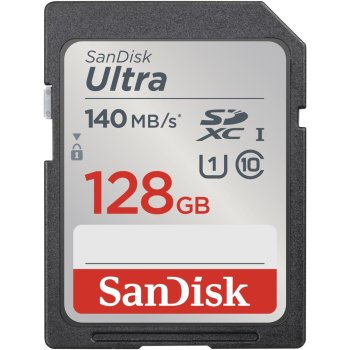 SanDisk 128GB Ultra SDXC Memory Card 140MB/s UHS-I Class 10, black