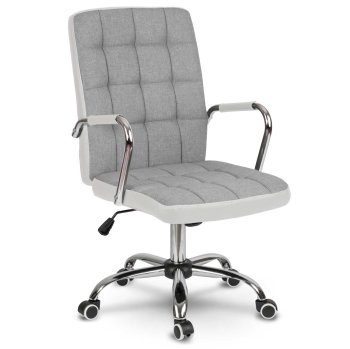 Sofotel Benton Fabric Ergonomic Office Chair, Grey and White