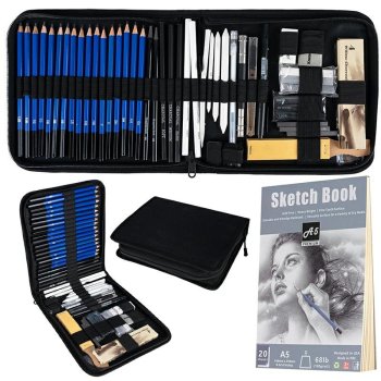 Professional Drawing and Sketching Pencil Set 54-Piece Kit