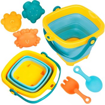 Collapsible Silicone Bucket + Sand Toys
