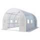 Walk-in Polytunnel Greenhouse 13x8 ft with Galvanized Steel Frame