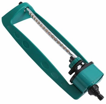 Adjustable Automatic Oscillating Garden Sprinkler with 16 Nozzles, green
