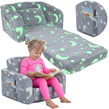 Kruzzel 2-in-1 Convertible Kids Plush Armchair and Lounger 26381