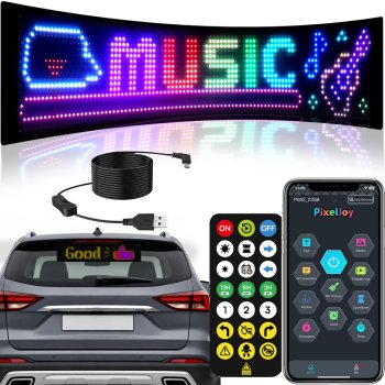Programmable Flexible LED Car Window Display 16x64 App Control