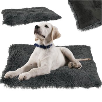 Soft Pet Bed for Dogs and Cats Non-Slip Mat 65x50 cm, Dark Grey