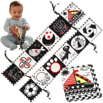 Kruzzel Soft Sensory Book for Babies 26461, High Contrast Newborn Toy