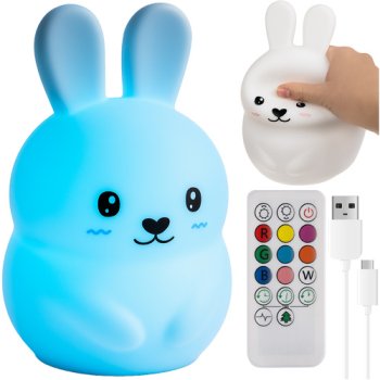 RGB Bunny Night Light for Kids with Remote Control Izoxis 26204