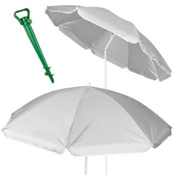 Folding Beach Umbrella with UV Protection & Tilt Function 150cm, Grey