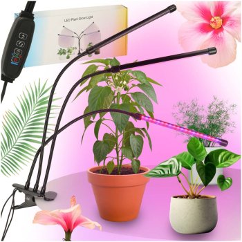 Flexible 3-Head LED Grow Light for Indoor Plants with Timer