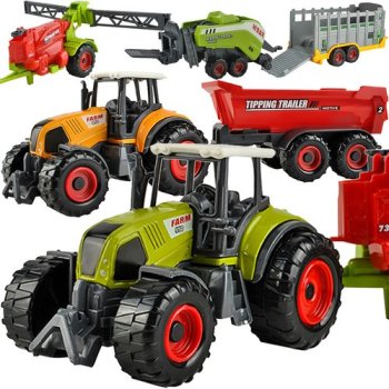 6-Piece Farm Vehicle Toy Set with Tractors and Machinery 23436