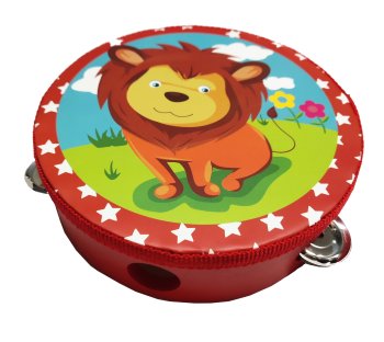 Wooden Lion Tambourine for Kids
