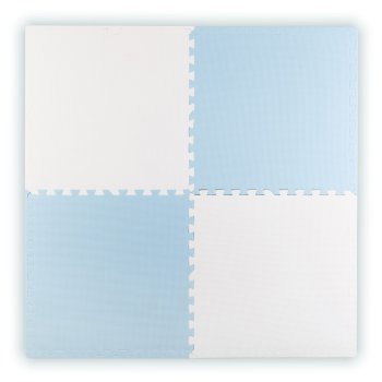 Large foam play mat puzzle Ricokids, 60x60 cm, 4 pcs, blue white
