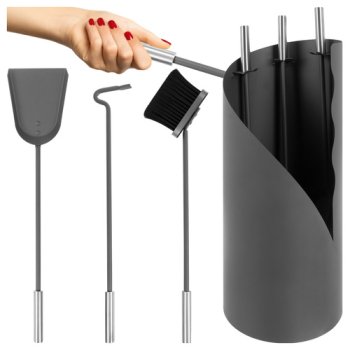 Kaminer 25970 4-Piece Fireplace Tool Set with Stand