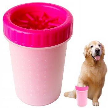Silicone Dog Paw Cleaner Cup, Large Portable Paw Washer, XL, Pink