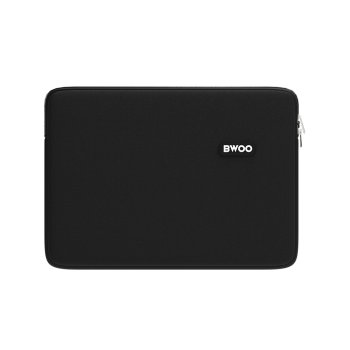 BWOO 15 Inch Laptop Sleeve, Waterproof Neoprene Protective Case for Notebooks, black