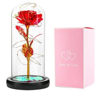 Eternal Artificial Rose in a Glass Dome Best Gift for Valentines Day, Birthday, Mothers Day, Anniversary, Bridal Showers