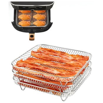 3-Tier Stackable Square Rack for Air Fryer, 3 Pcs Set