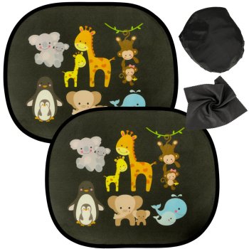 Self-adhesive Car Side Window Sunshade Sun Visor Curtain Blind, Monkey